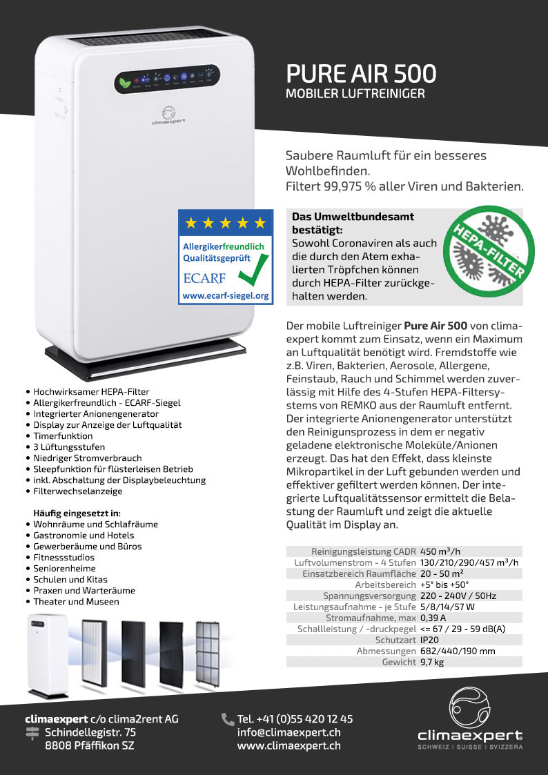 Pure Air 500 - Purificateur d'air mobile