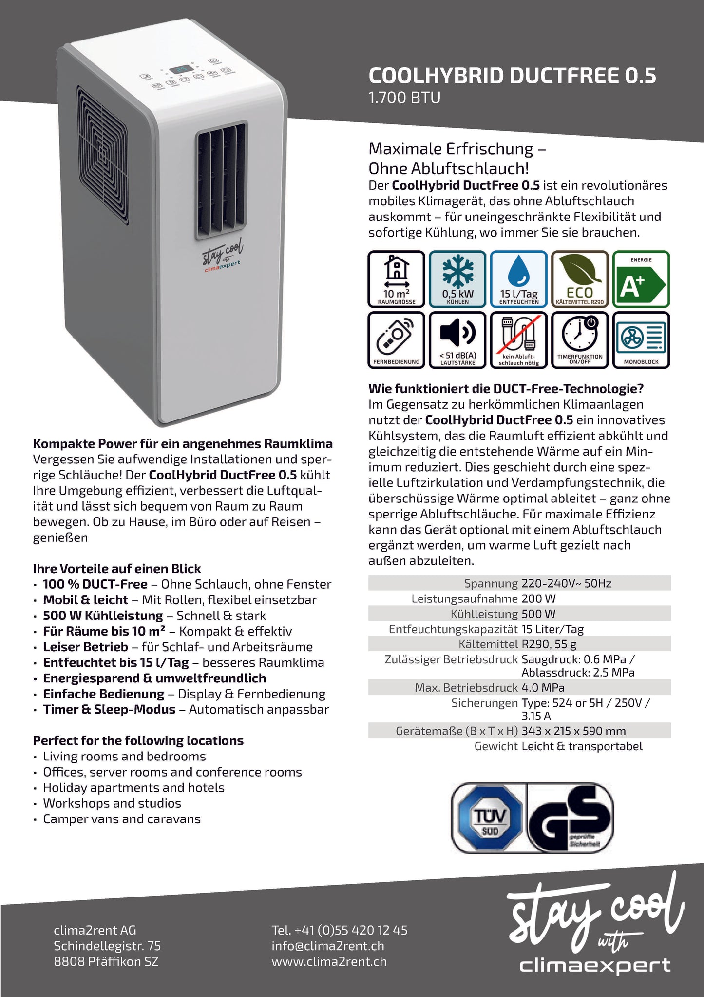 Climaexpert CoolHybrid-DuctFree 0.5 kW