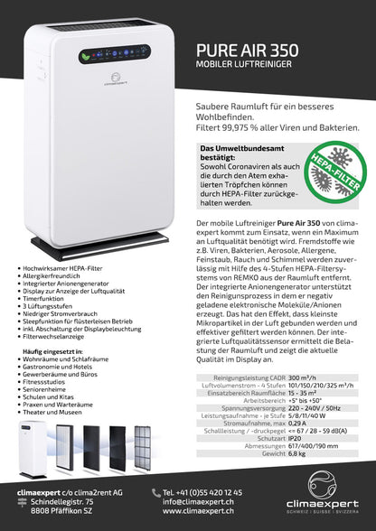 Pure Air 350 - Mobiler Luftreiniger