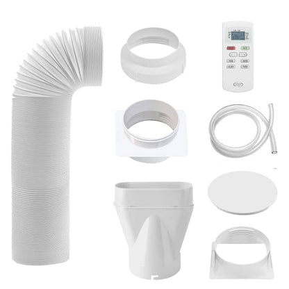 Zubehörset für CoolMono Klimageräte – Abluftschlauch, Adapter und Fernbedienung für Schweizer Fensterlösungen